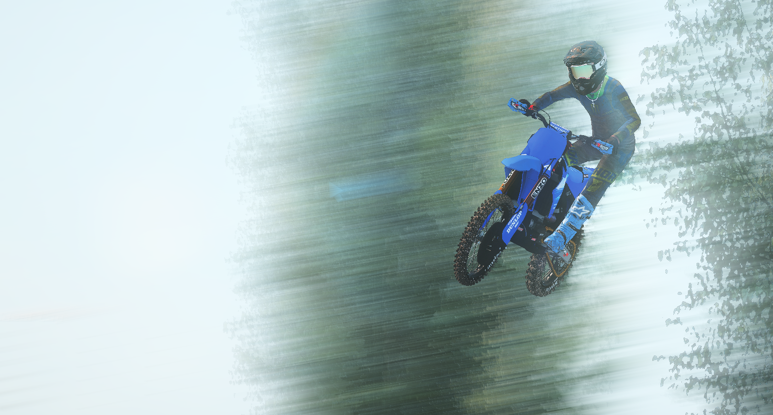 MX Bikes rider on a blue dirt bike